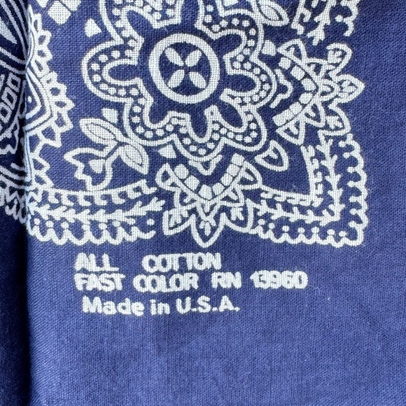 Navy Blue and White Bandana - Picture 10 of 12